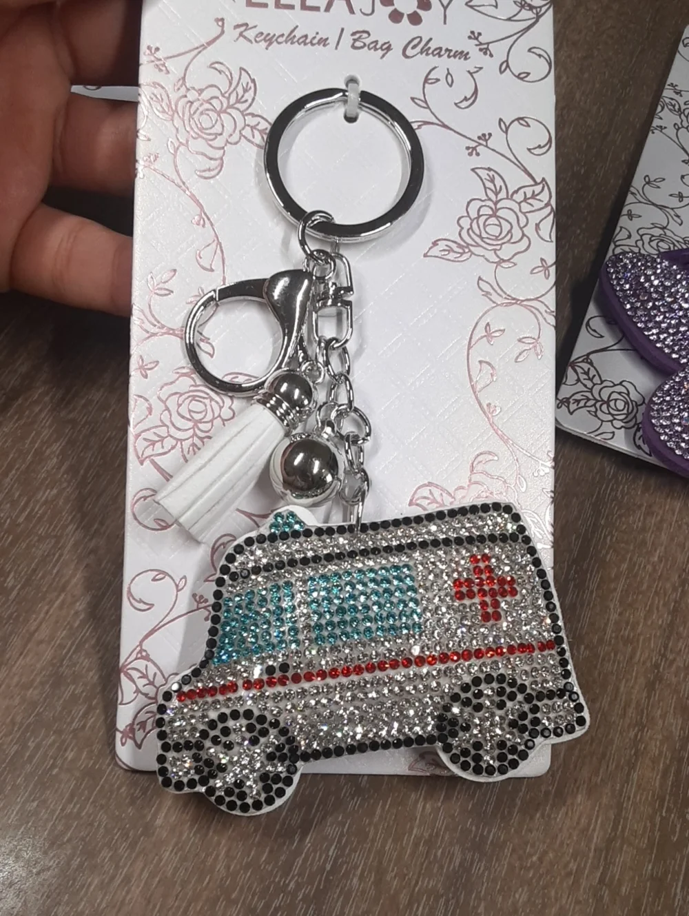 SparklingAmbulance Keychain with Tassel
